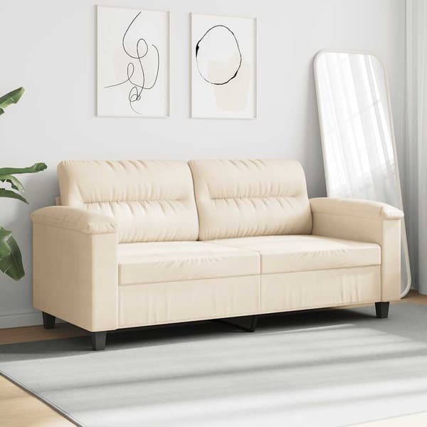 2-sitssoffa Beige 140 cm mikrofibertyg