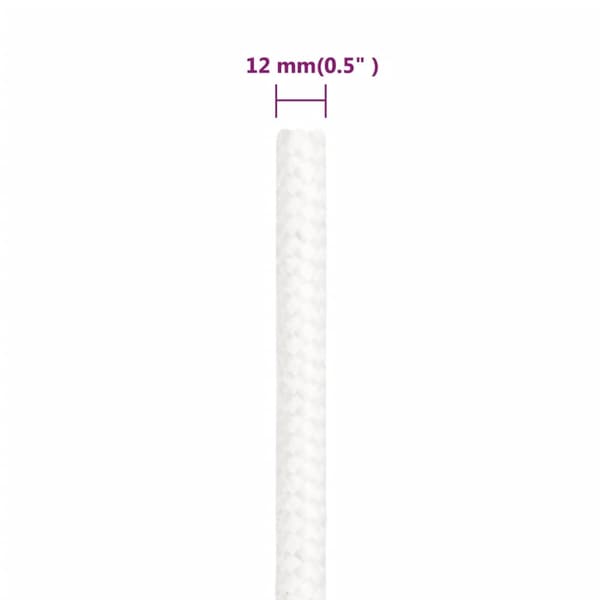 Båtlina helvit 12 mm 25 m polypropylen