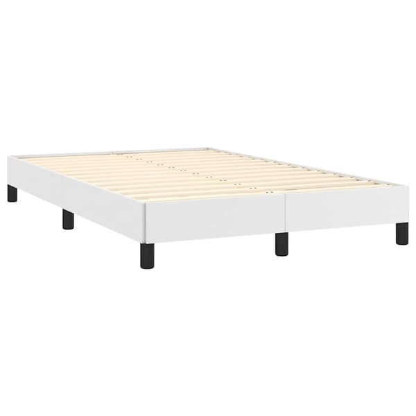 Ramsäng med madrass & LED vit 120x190 cm konstläder