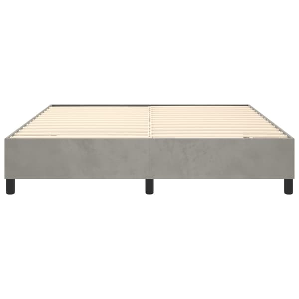 Boxspring-sängram ljusgrå 160x200 cm sammet