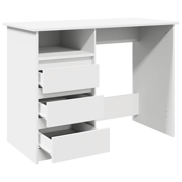Skrivbord vit 102x50x75 cm konstruerat trä