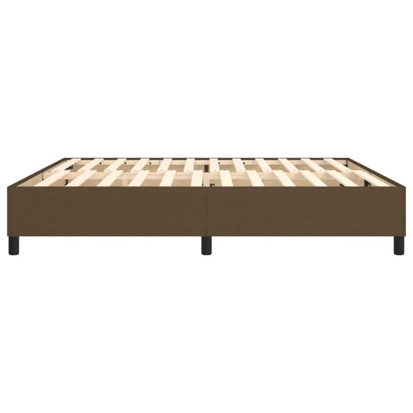 Boxspring-sängram mörkbrun 200x200 cm tyg