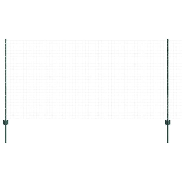 Stängselstolpe 5 pcs Grön 120 cm Stål