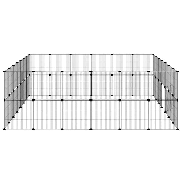 Husdjursbur svart 52 paneler 35x35 cm stål