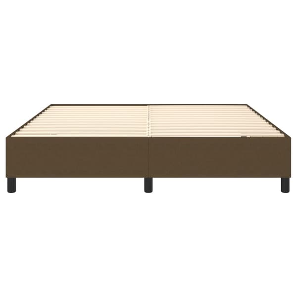 Boxspring-sängram mörkbrun 180x200 cm tyg