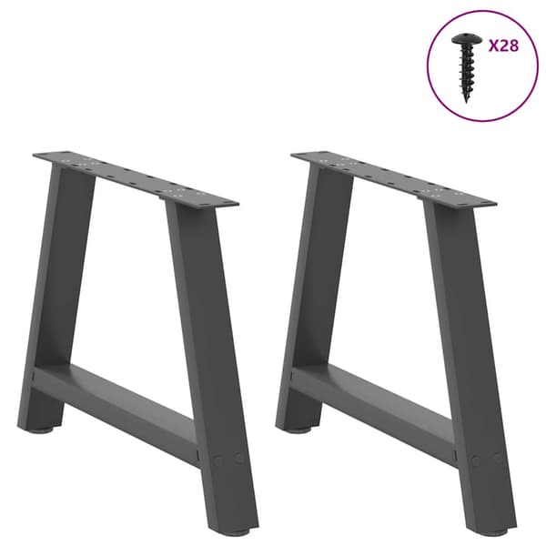 Soffbordsben A-formade 2 st antracit 60x(42-43) cm stål