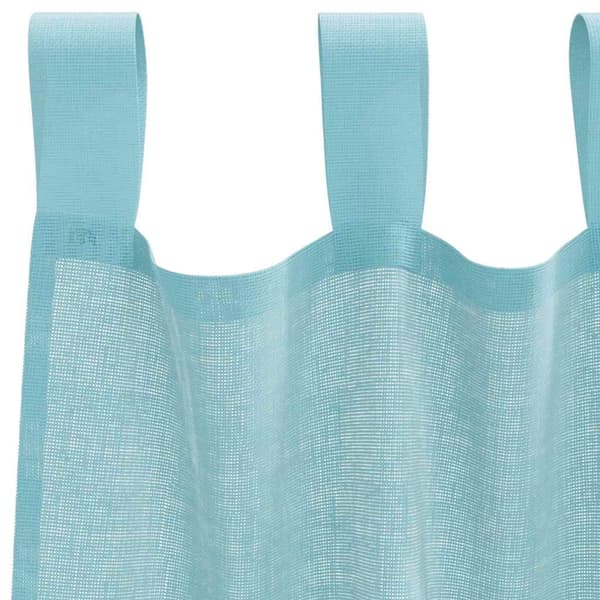Voile gardiner med stångfickor 2 st turkos