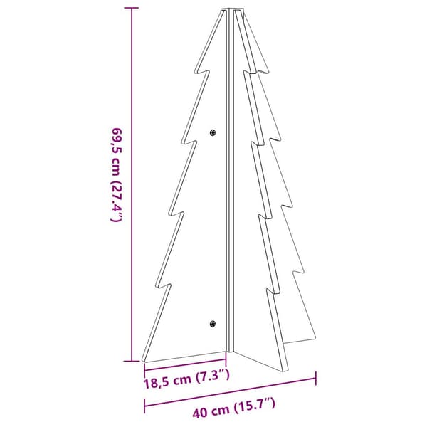 Julgran trä vaxbrun 69,5 cm massiv furu