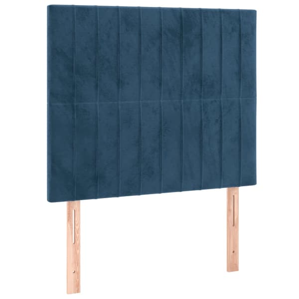 Ramsäng med madrass mörkblå 80x200 cm sammet
