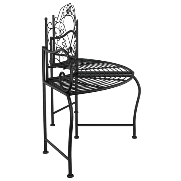 Trädbänk 150 cm svart stål