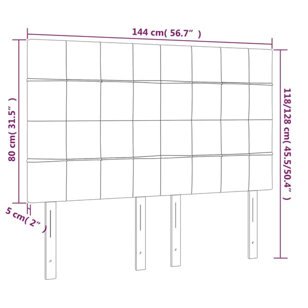Sänggavel rosa 144x5x118/128 cm sammet