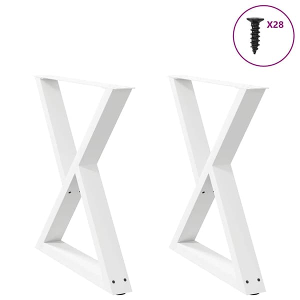 Matbordsben 2 st vita 70x(72-73,3) cm stål