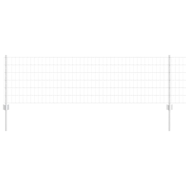 Euro Staket med Stöd 50 x 0,6 m Galvaniserat stål Silver Mesh