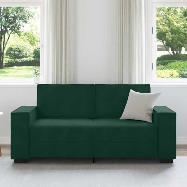 Soffa 2-sits mörkgrön 180x78x84 cm sammet
