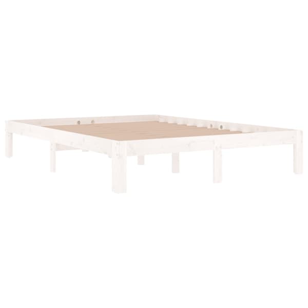 Sängram vit massiv furu 140x190 cm