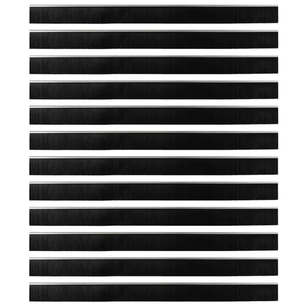Självhäftande dörrborstlist 12 pcs Silver 100 cm