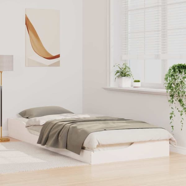 Sängram Vit 90 x 220 cm Massiv furu