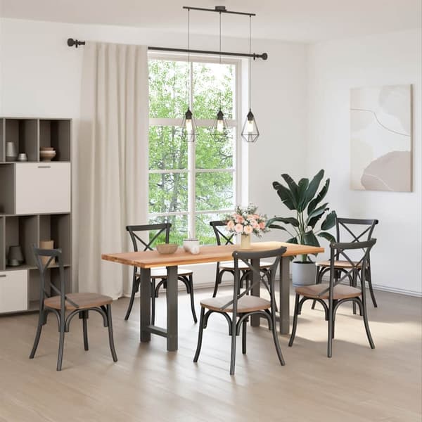 Matbordsben antracit 2 st 60x(72-73) cm stål