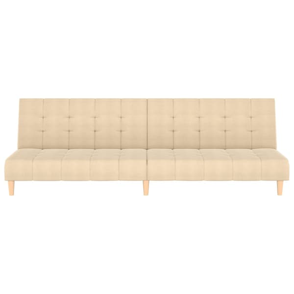 Bäddsoffa 2-sits gräddvit tyg