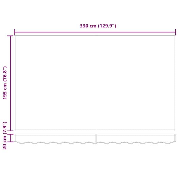 Utfällbar markis Kräm 350 x 200 cm tyg