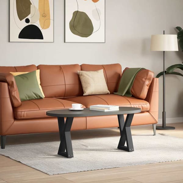 Soffbordsben 2 st svarta 28x(42-43,3) cm stål
