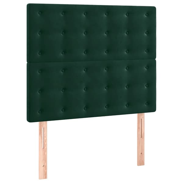 Sänggavel mörkgrön 100x5x118/128 cm sammet