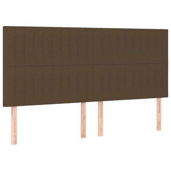 Ramsäng med madrass mörkbrun 200x200 cm tyg