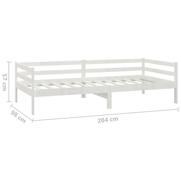Dagbädd vit massiv furu 90x200 cm