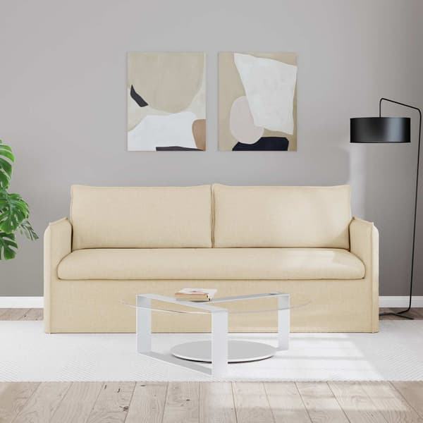 Soffa Kräm 196 x 82 x 85 cm tyg