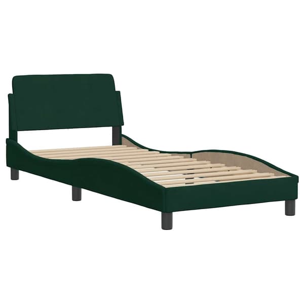 Bed Frame "Dover" Dark Green 90x200 cm Velvet
