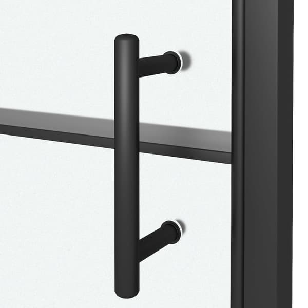 Duschdörr 81x195 cm halvfrostat härdat glas svart