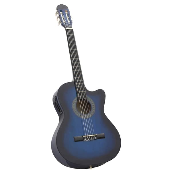 Gitarr western 12 delar med EQ-pedal och 6 strängar blå