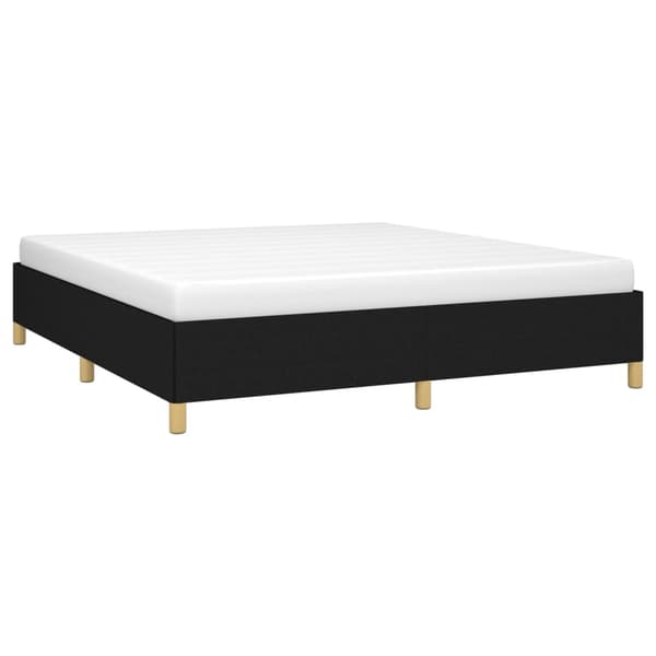 Boxspring-sängram svart 160x200 cm tyg