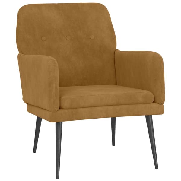 Fåtölj brun 62x79x79 cm sammet