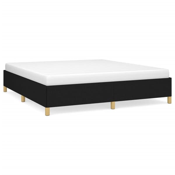 Boxspring-sängram svart 160x200 cm tyg