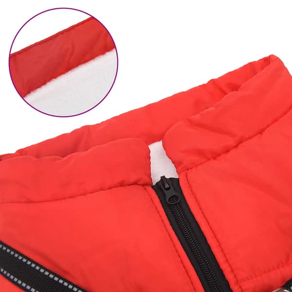 Hundtäcke med sele vattentät reflex röd L68