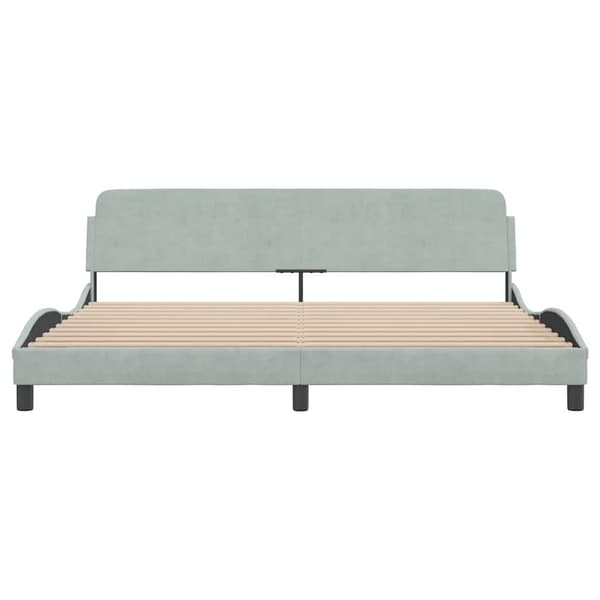 Bed Frame "Dover" Light Grey 200x200 cm Velvet