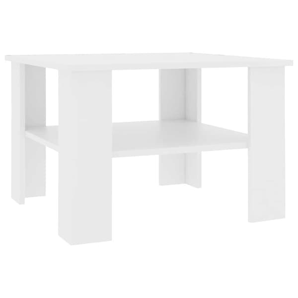 Soffbord vit 60x60x42 cm konstruerat trä