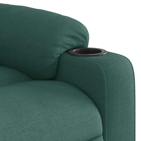 Reclinerfåtölj mörkgrön tyg
