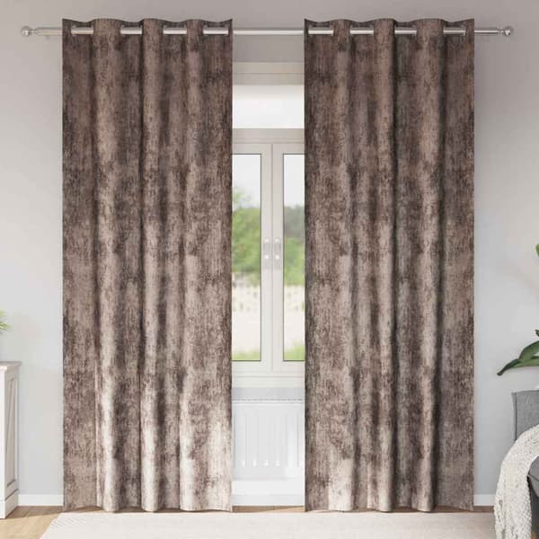 Sammetsgardiner 2 st Cappuccino 245 x 140 cm Sammet