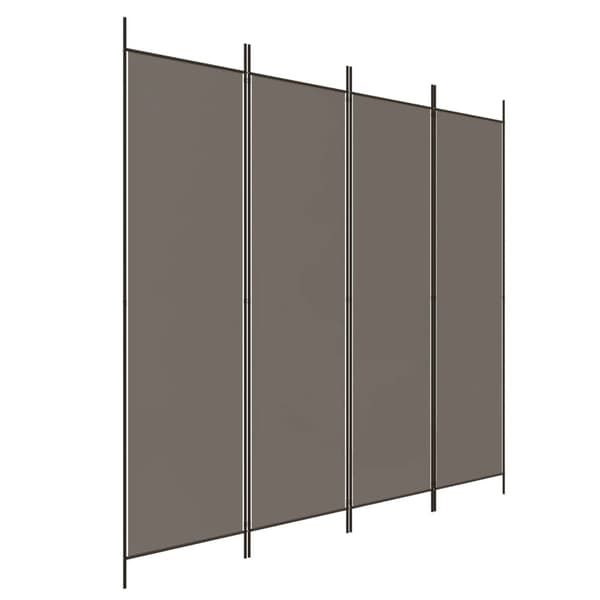 Rumsavdelare 4 paneler antracit 200x200 cm tyg