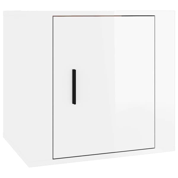 Sängbord 2 st vit högglans 50x39x47 cm