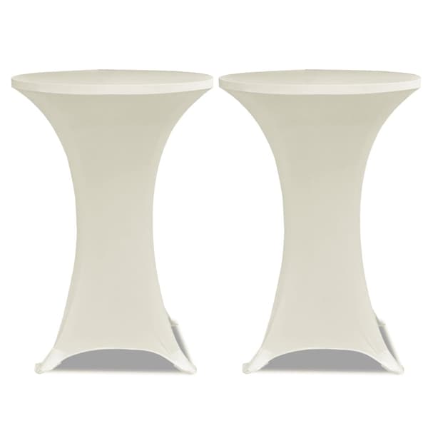Överdrag till ståbord Ø60 cm gräddvit stretch 4 st