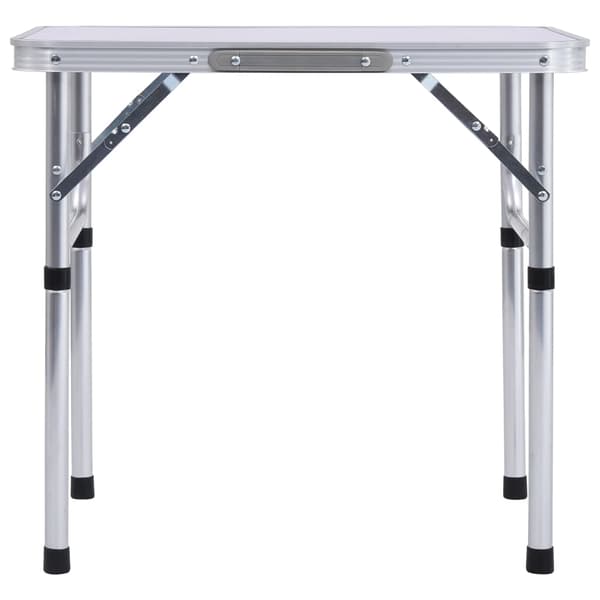 Hopfällbart campingbord vit aluminium 60x45 cm
