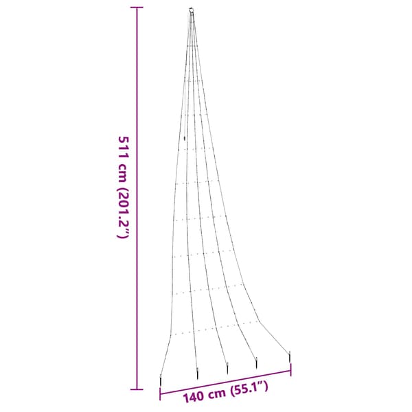 LED Julgran med markspikar Flerfärgsdesign 511 cm Metall