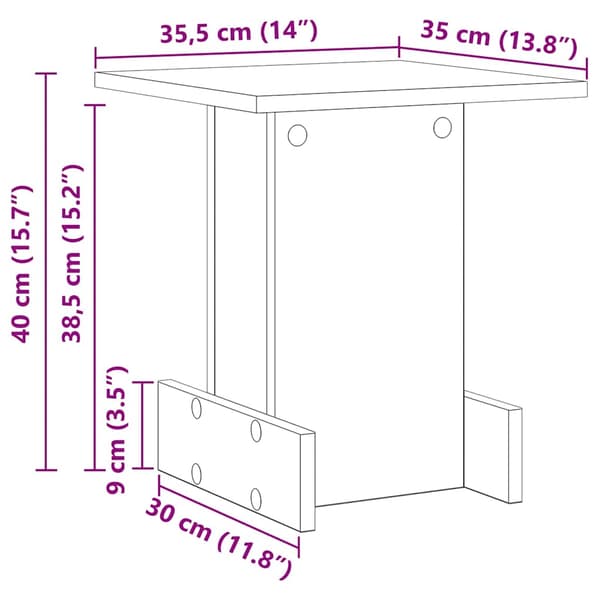 Sidobord Vit 35,5 x 35 x 40 cm Konstruerat trä