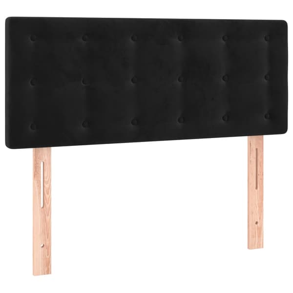 Sänggavel LED svart 80x5x78/88 cm sammet