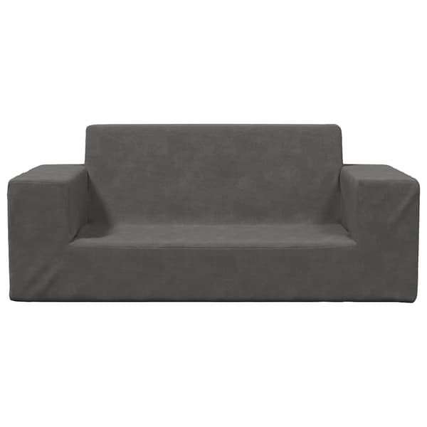 Barnsoffa 2-sits antracit mjuk plysch