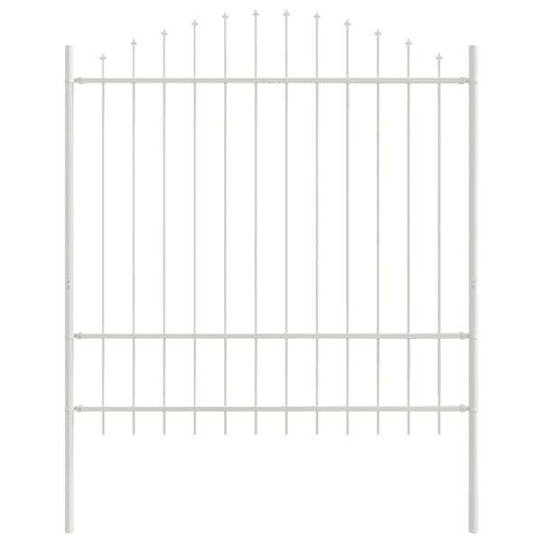 Trädgårdsstängsel 2 pcs Vit 170 x 215 cm Pulverlackerat stål