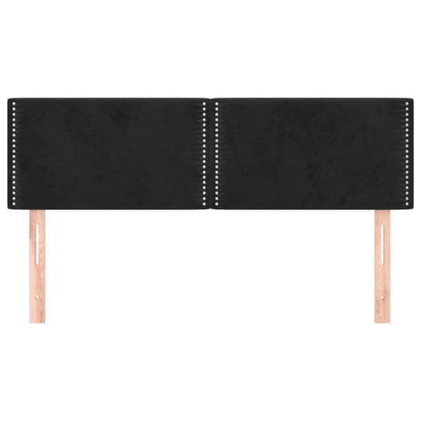 Sänggavlar svart 144x5x78/88 cm sammet